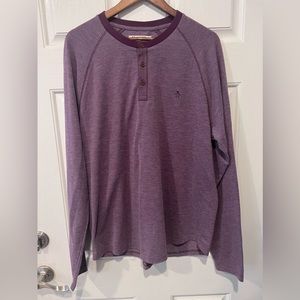 Penguin purple henley shirt, EUC, size XL
